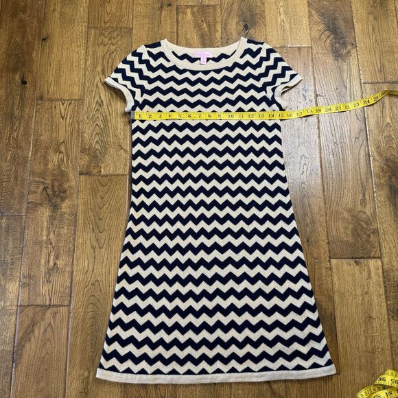 Lilly Pulitzer Womens Santana Sweater Dress Sz Small Merino Wool Blend Chevron - Picture 4 of 6